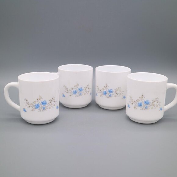 Vintage Arcopal France Romantique Coffee Mugs - Picture 1 of 9